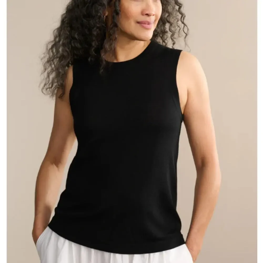 Jenni Kayne Women's Black Merino Tank Top Size S